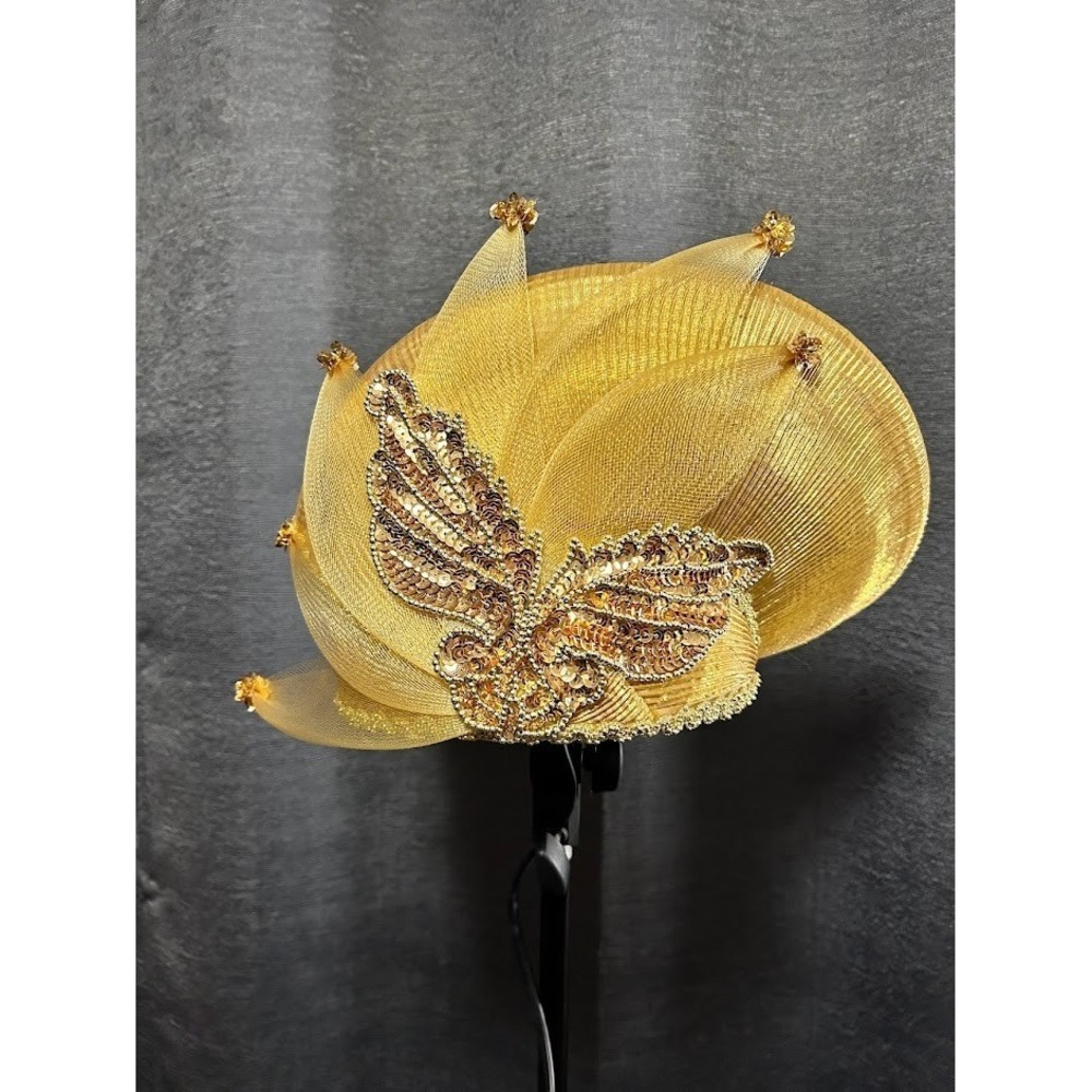 Church Hat golden with Unique Design